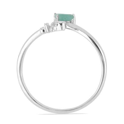 BUY 925 SILVER NATURAL EMERALD GEMSTONE CLASSIC  RING
